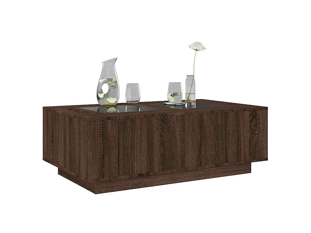 Salontafel met Infinity LED 116x69x40 cm bruin eikenkleurig