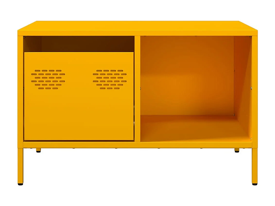 Tavolino Giallo Senape 68,5x50x43,5cm Acciaio Laminato a Freddo