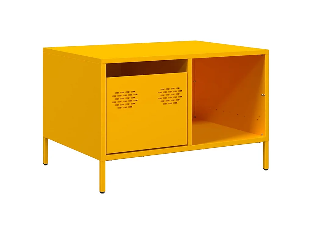 Salontafel 68,5x50x43,5 cm koudgewalst staal mosterdgeel