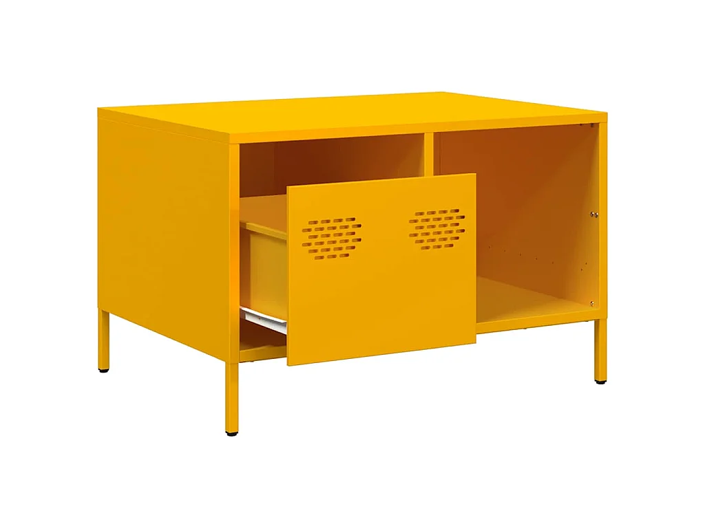 Salontafel 68,5x50x43,5 cm koudgewalst staal mosterdgeel