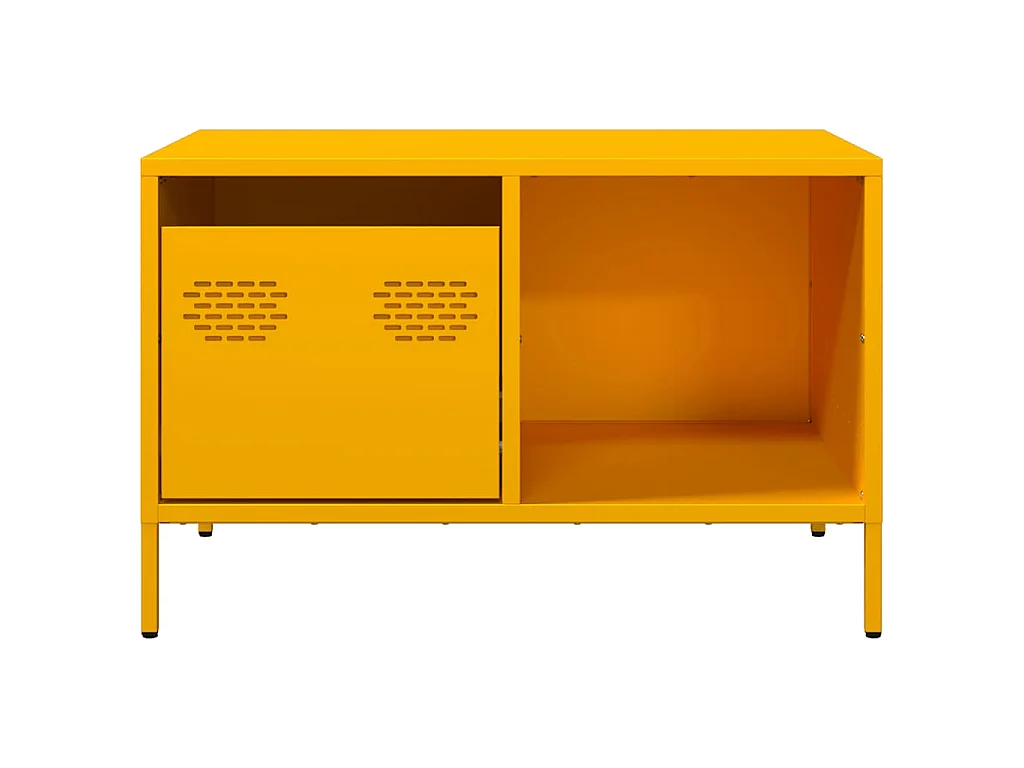 Salontafel 68,5x50x43,5 cm koudgewalst staal mosterdgeel