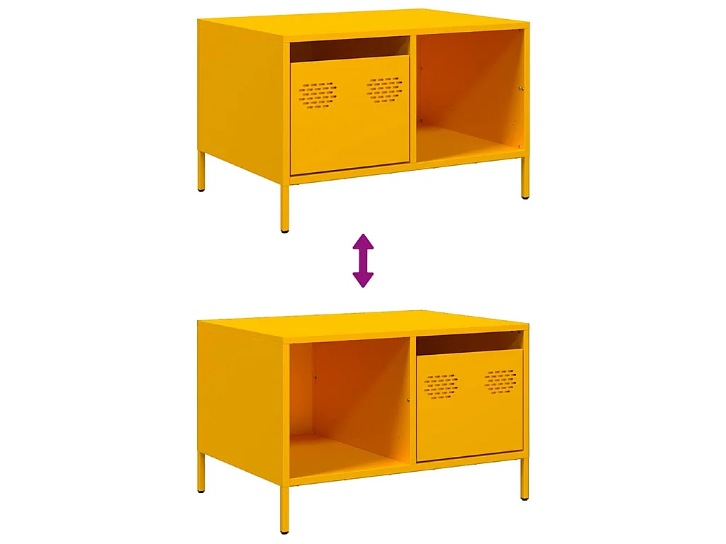 Salontafel 68,5x50x43,5 cm koudgewalst staal mosterdgeel