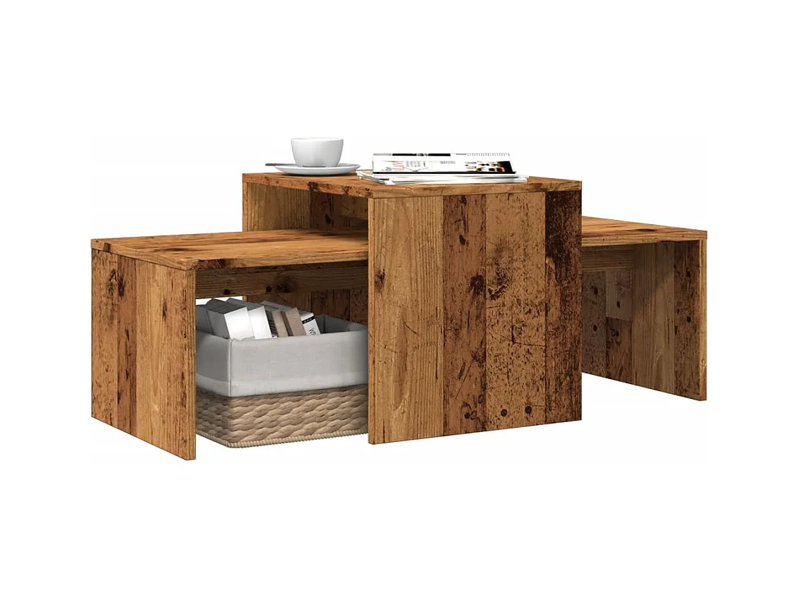 Table basse vieux bois 100x48x40 cm bois d'ingénierie