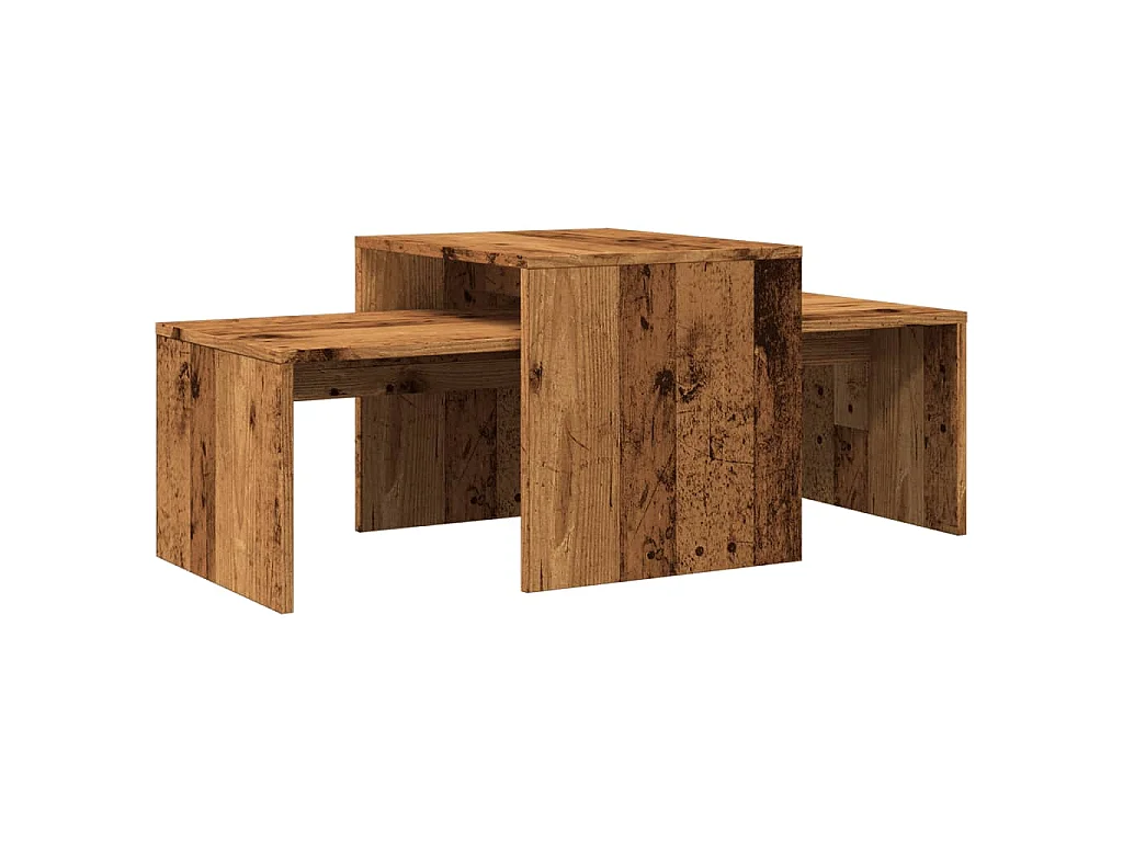 Tavolino da Salotto Legno Vecchio 100x48x40 cm in Truciolato