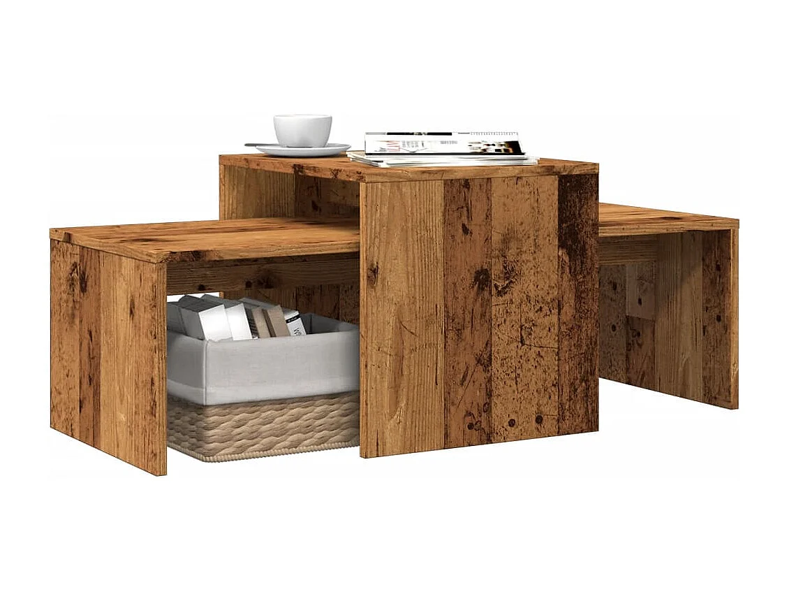 Tavolino da Salotto Legno Vecchio 100x48x40 cm in Truciolato