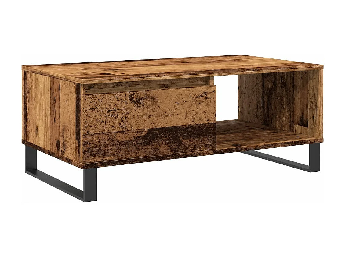 Table basse vieux bois 90x50x36,5 cm bois d'ingénierie
