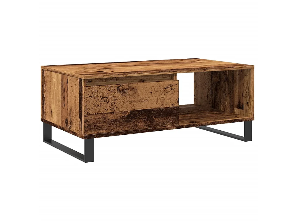 Tavolino da Salotto Legno Antico 90x50x36,5 cm in Truciolato