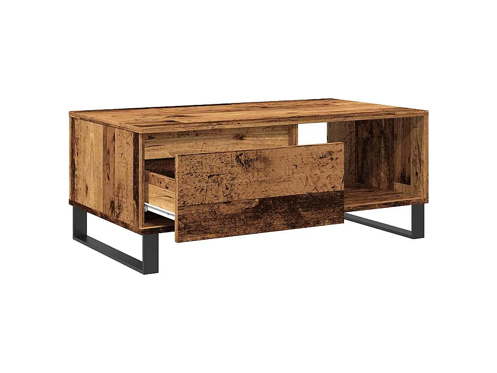 Tavolino da Salotto Legno Antico 90x50x36,5 cm in Truciolato