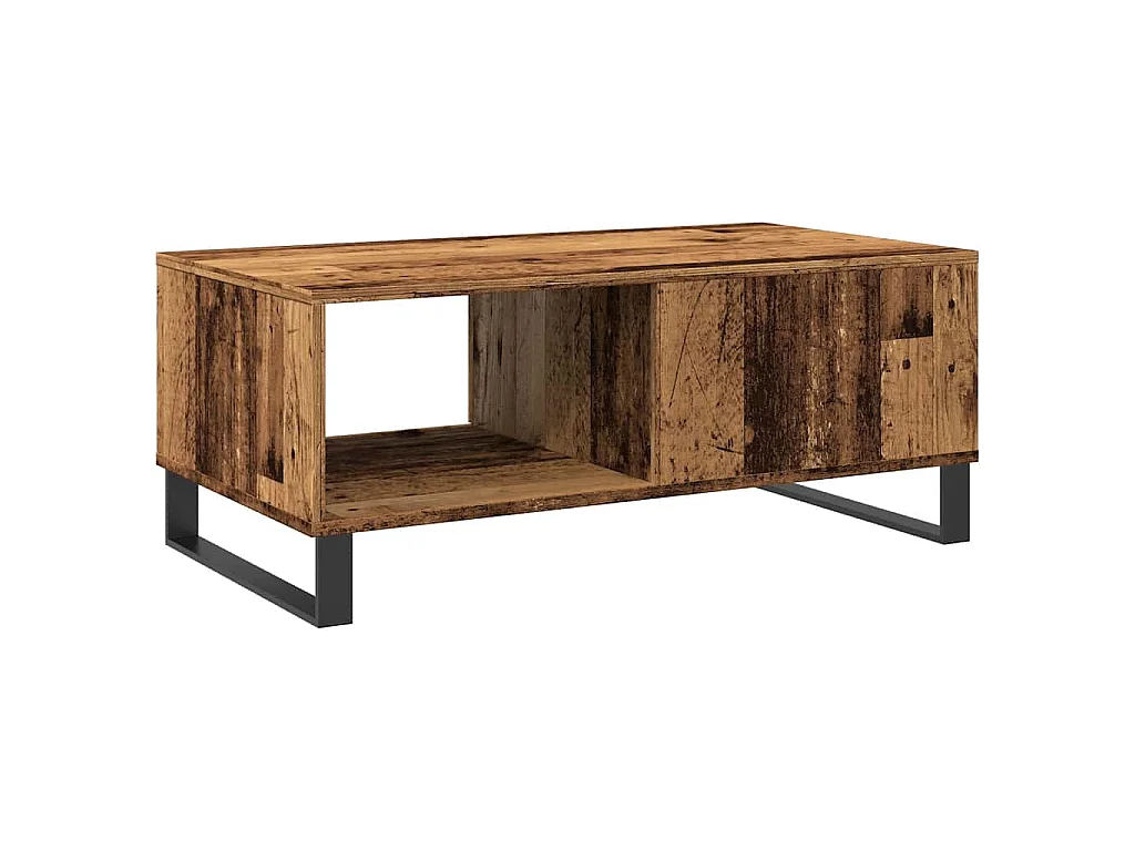 Tavolino da Salotto Legno Antico 90x50x36,5 cm in Truciolato
