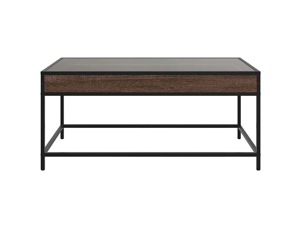 Mesa de centro luzes LED Infinity 90x50x41 cm carvalho castanho