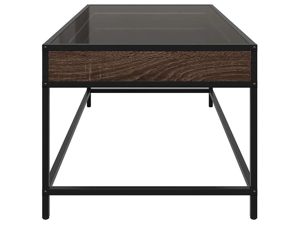 Mesa de centro luzes LED Infinity 90x50x41 cm carvalho castanho