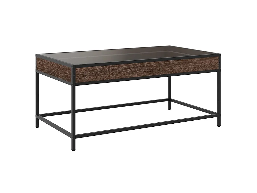 Mesa de centro luzes LED Infinity 90x50x41 cm carvalho castanho