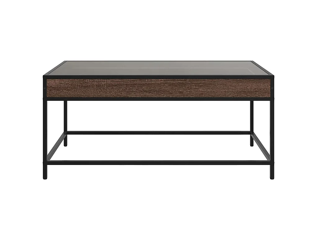 Table basse avec LED Infinity chêne marron 90x50x41 cm