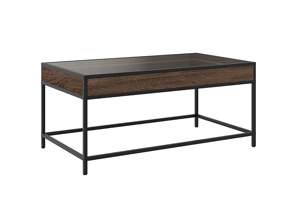 Table basse avec LED Infinity chêne marron 90x50x41 cm