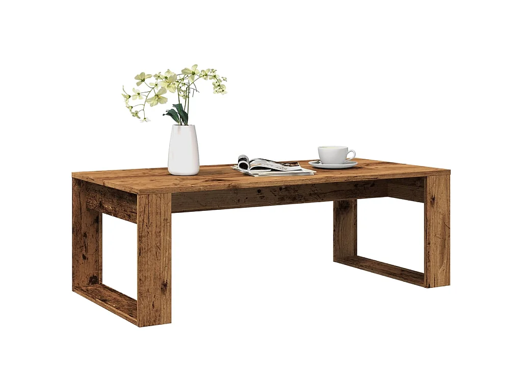 Table basse vieux bois 102x50x35 cm bois d'ingénierie
