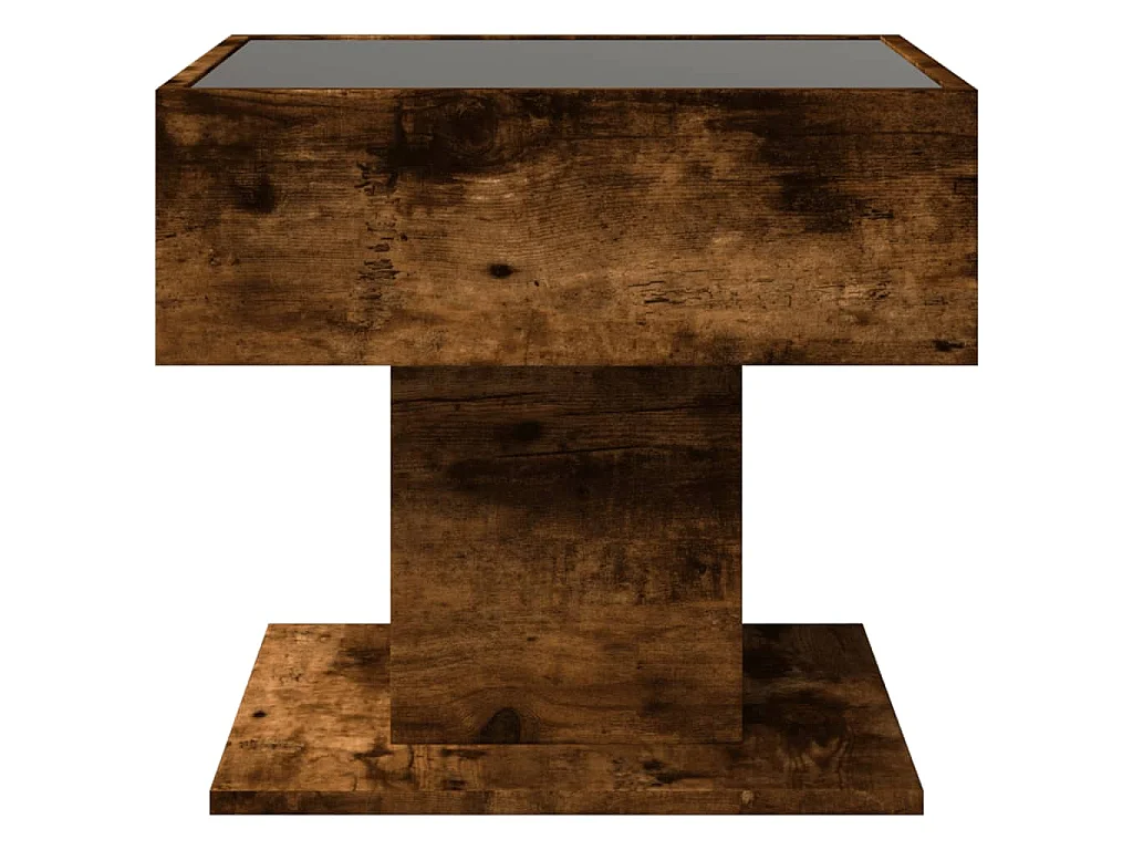 LED-Couchtisch Räuchereiche 50x50x45 cm Holzwerkstoff