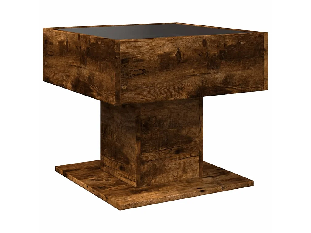 LED-Couchtisch Räuchereiche 50x50x45 cm Holzwerkstoff