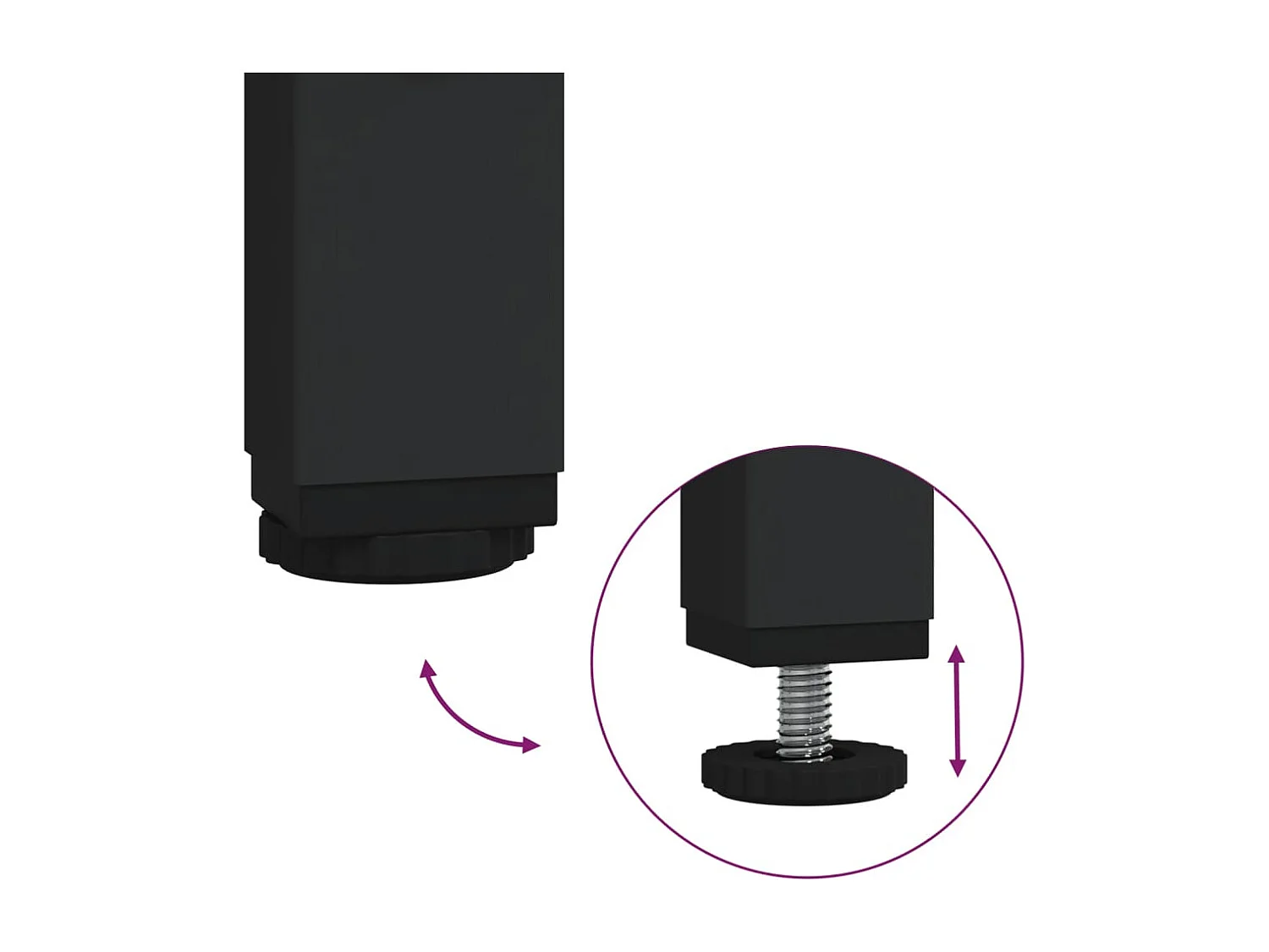 Mesas de centro c/ topo em vidro preto 2 pcs 40x40x40 cm aço