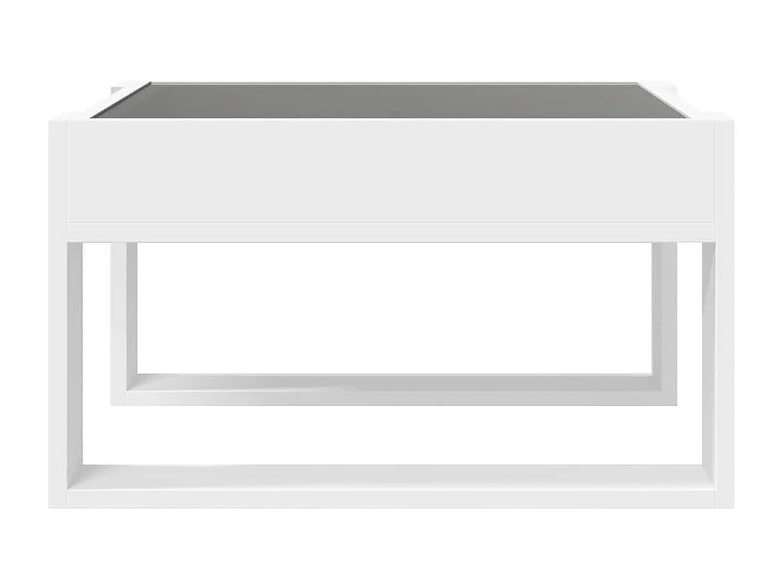 Table basse avec LED infini blanc 50x53x30 cm
