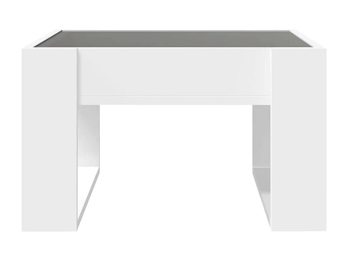 Table basse avec LED infini blanc 50x53x30 cm