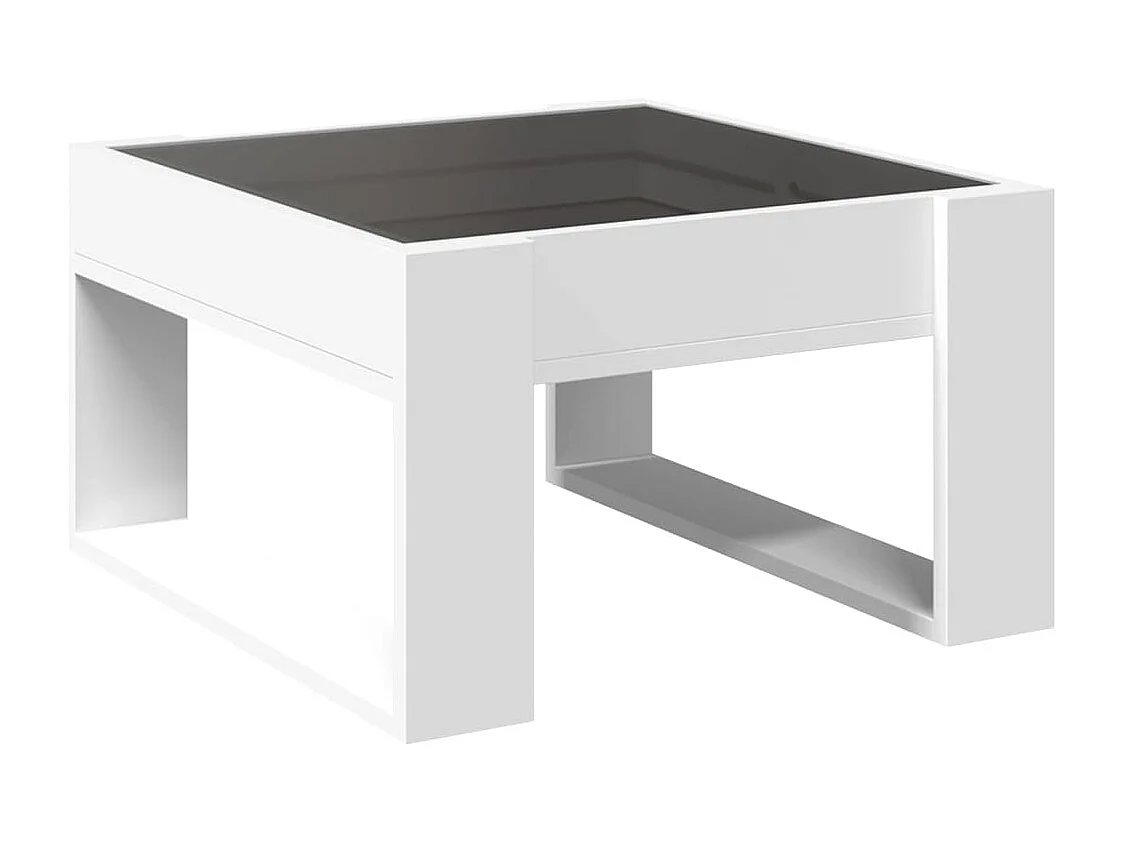 Table basse avec LED infini blanc 50x53x30 cm