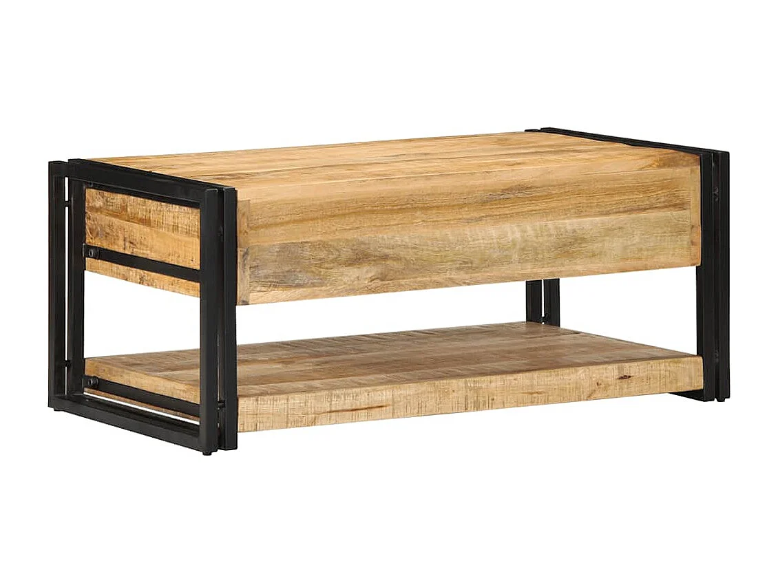 Table basse 90x50x38 cm bois de manguier massif brut