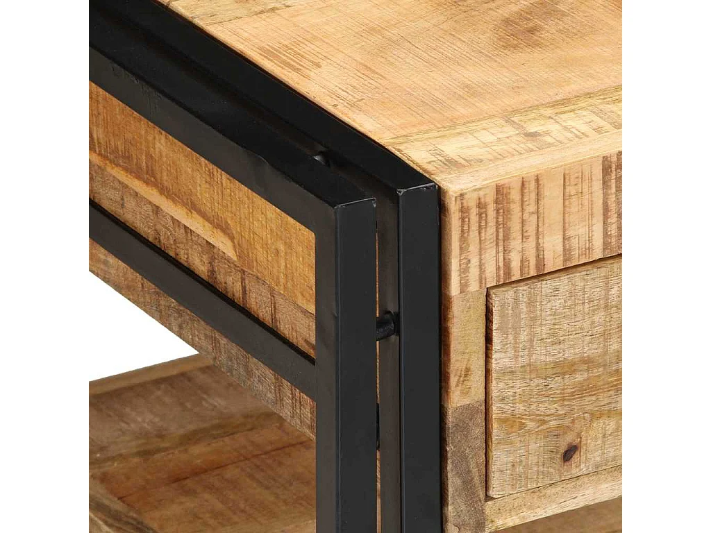 Table basse 90x50x38 cm bois de manguier massif brut