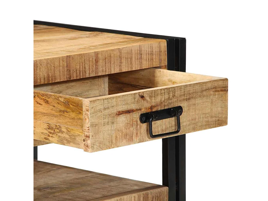 Table basse 90x50x38 cm bois de manguier massif brut