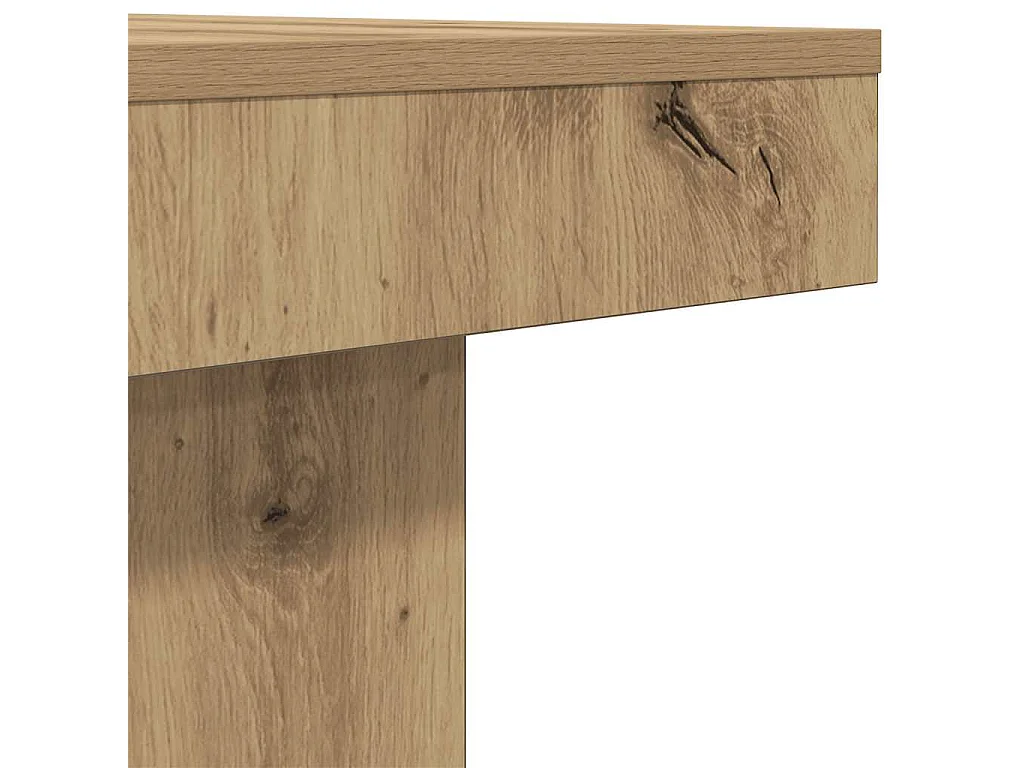 Table basse chêne artisanal 90x90x28 cm bois d'ingénierie