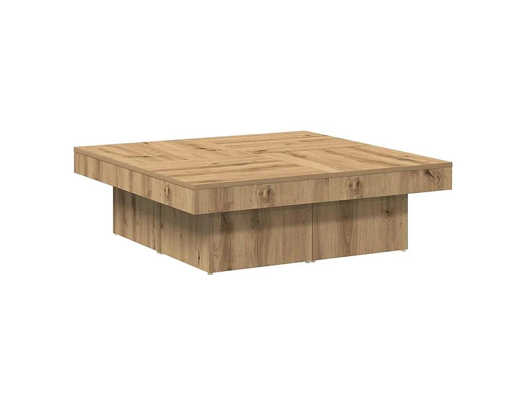 Tavolino da Salotto Rovere Artigianale 90x90x28 cm Truciolato