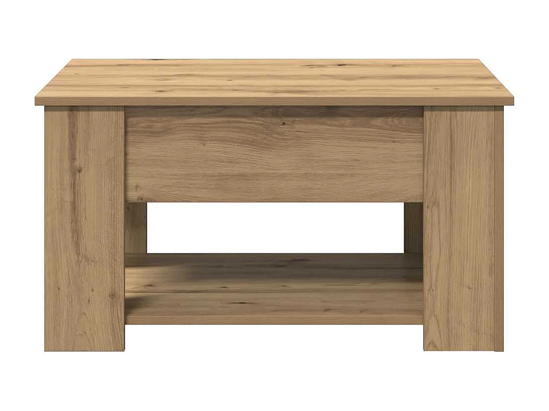 Salontafel 79x49x41 cm bewerkt hout artisanaal eikenkleur