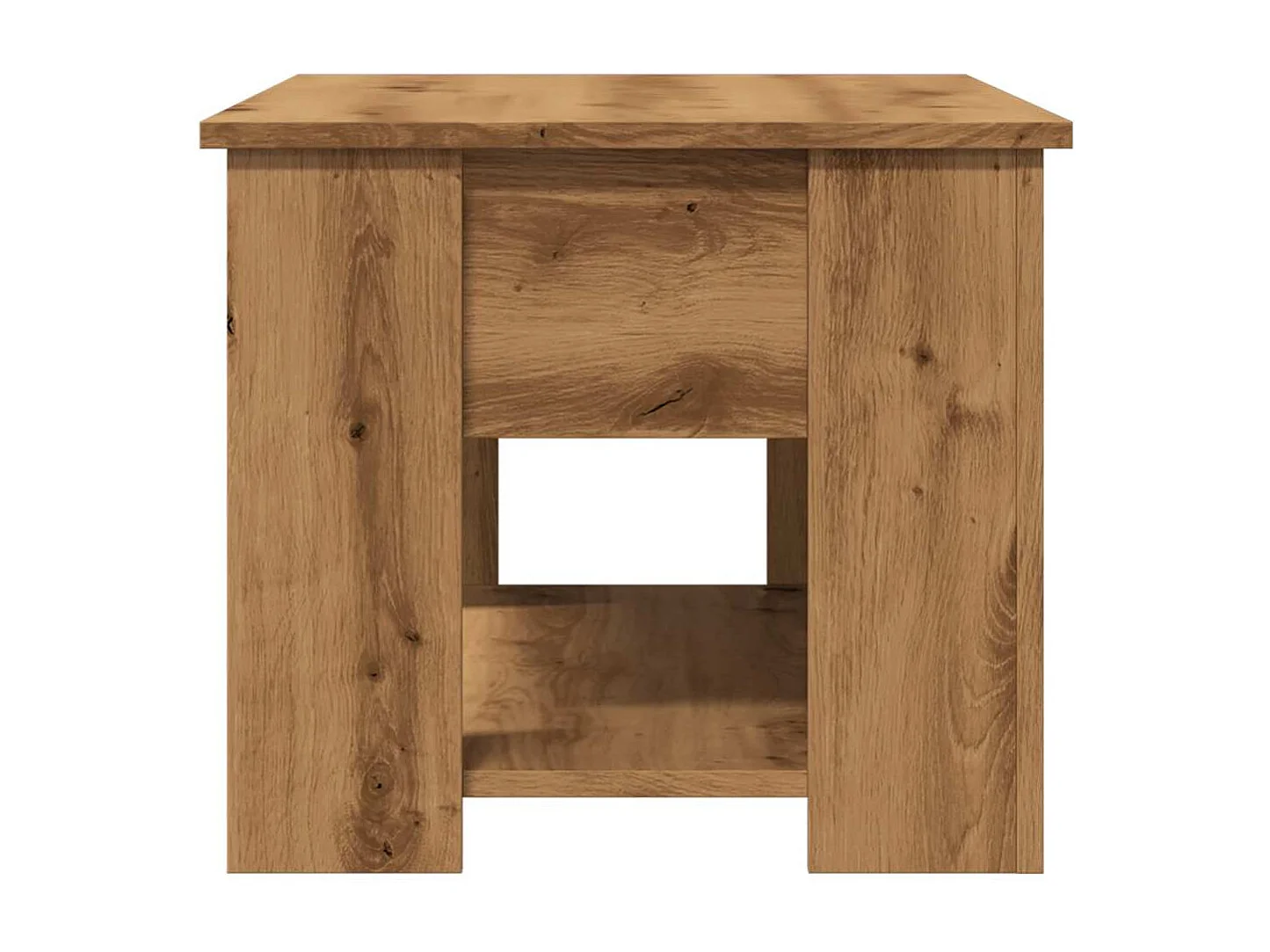 Salontafel 79x49x41 cm bewerkt hout artisanaal eikenkleur