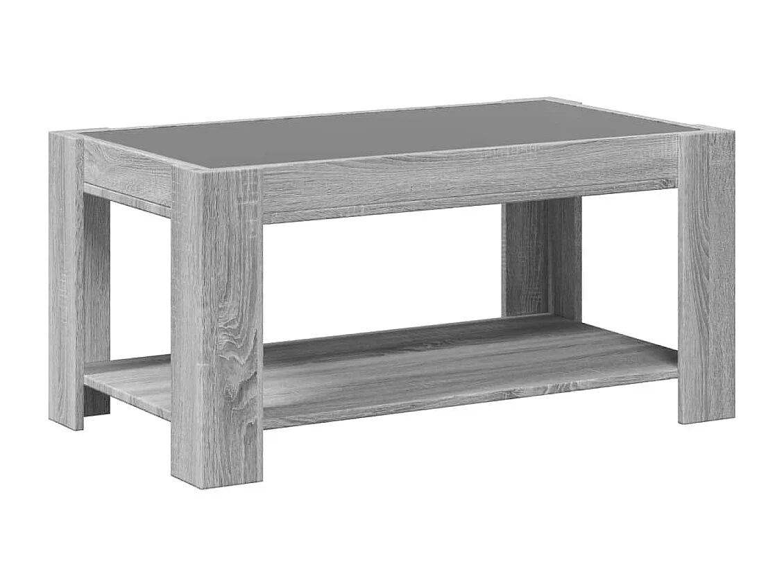 Table basse avec LED sonoma gris 93x53x45 cm bois d'ingénierie