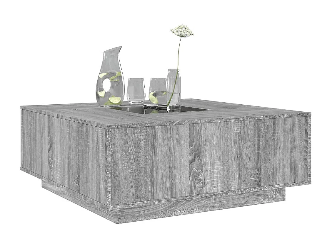 Table basse avec LED infini sonoma gris 100x100x40 cm