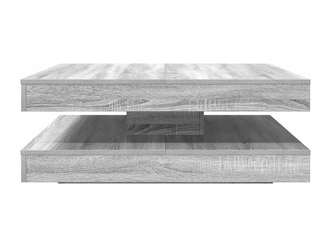 Table basse rotative à 360 degrés sonoma gris 90x90x34,5 cm