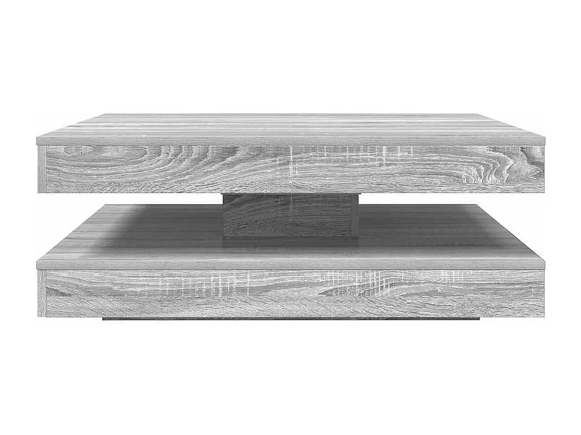 Table basse rotative à 360 degrés sonoma gris 90x90x34,5 cm