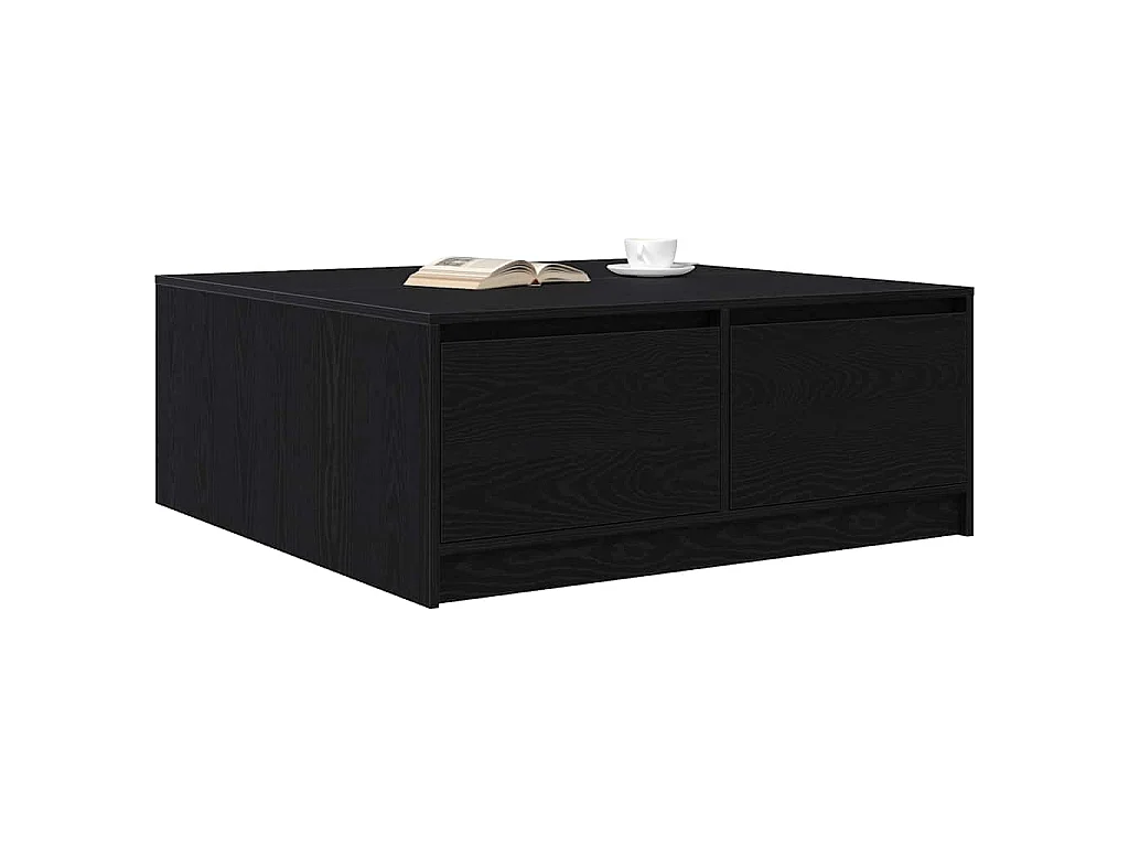 Table basse avec tiroirs chêne noir 100x100x40 cm