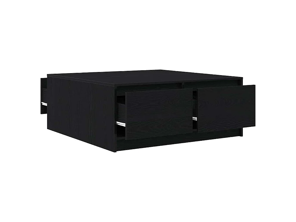Table basse avec tiroirs chêne noir 100x100x40 cm
