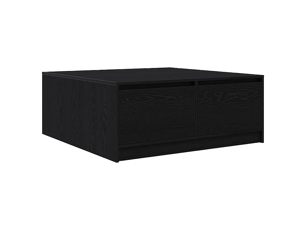 Table basse avec tiroirs chêne noir 100x100x40 cm