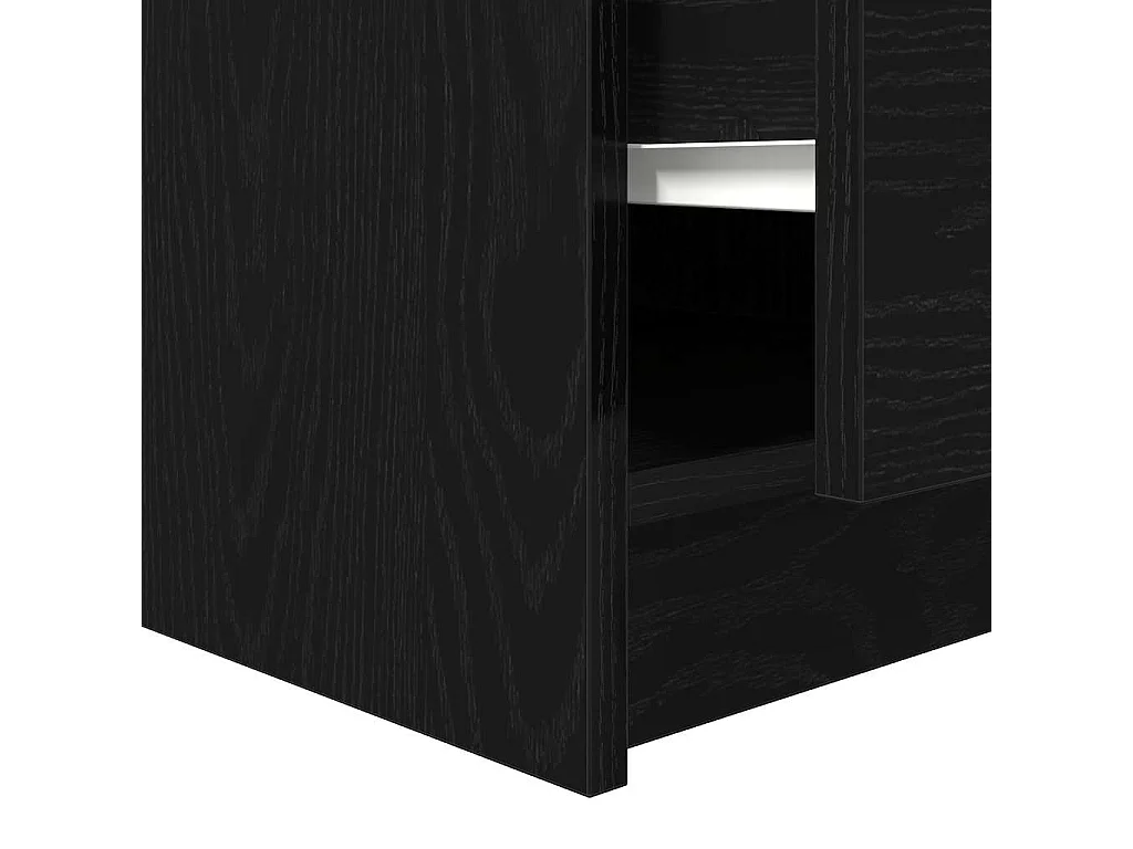 Salontafel met lades 100x100x40 cm zwart eikenkleurig