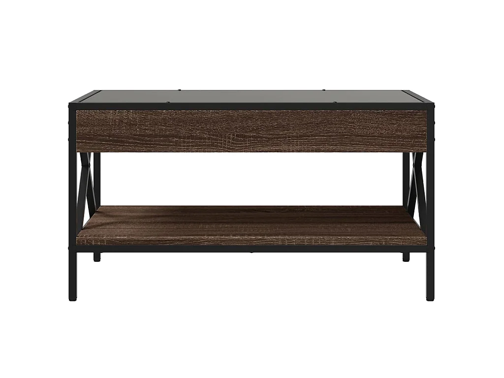 Couchtisch mit Infinity-LED Braun Eichen-Optik 70x50x38 cm
