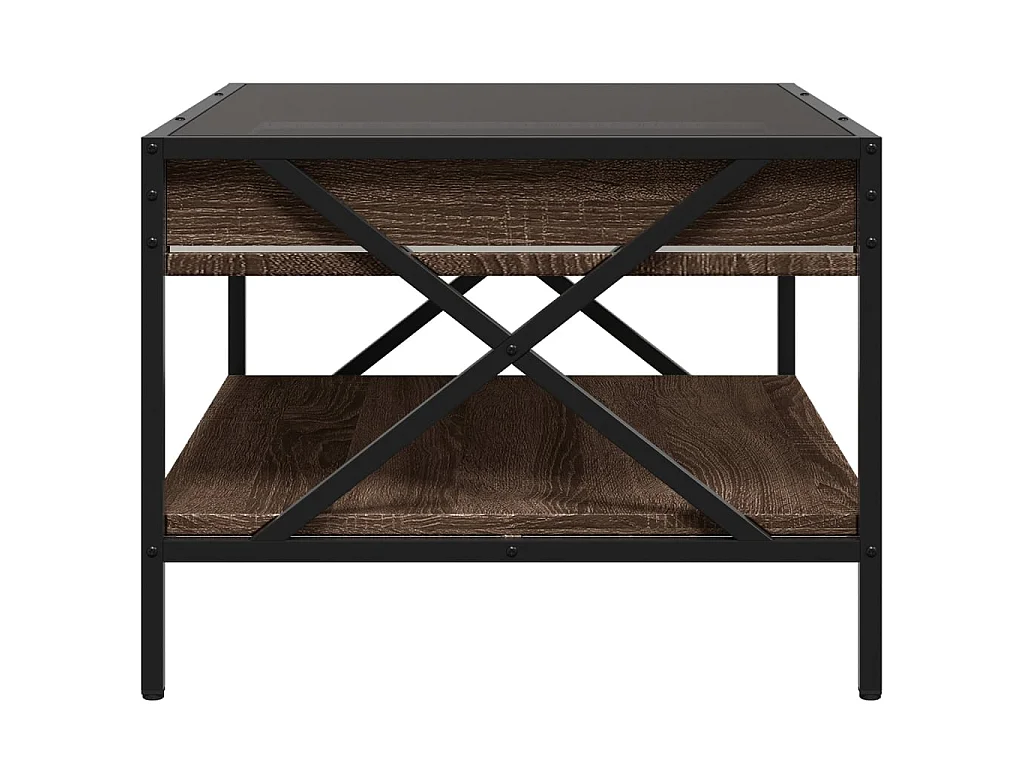 Couchtisch mit Infinity-LED Braun Eichen-Optik 70x50x38 cm