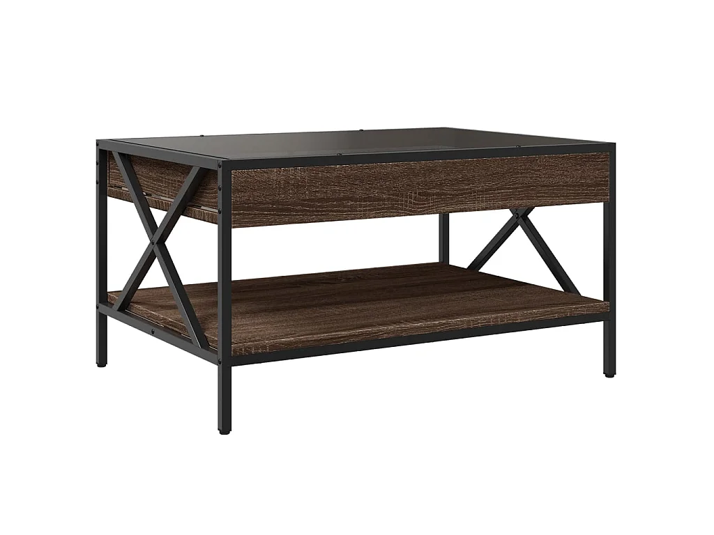 Couchtisch mit Infinity-LED Braun Eichen-Optik 70x50x38 cm