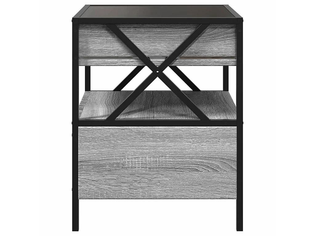 Salontafel met Infinity LED 40x40x51 cm grijs sonoma eikenkleur