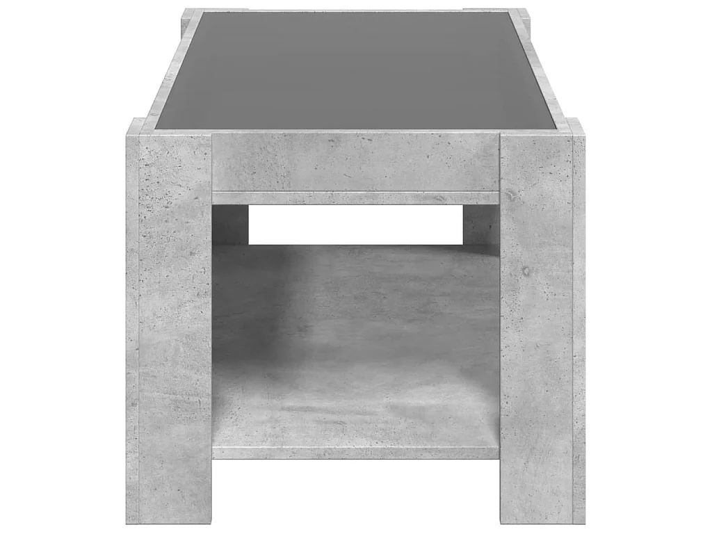 LED-Couchtisch Betongrau 93x53x45 cm Holzwerkstoff