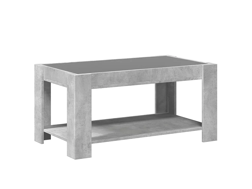 LED-Couchtisch Betongrau 93x53x45 cm Holzwerkstoff