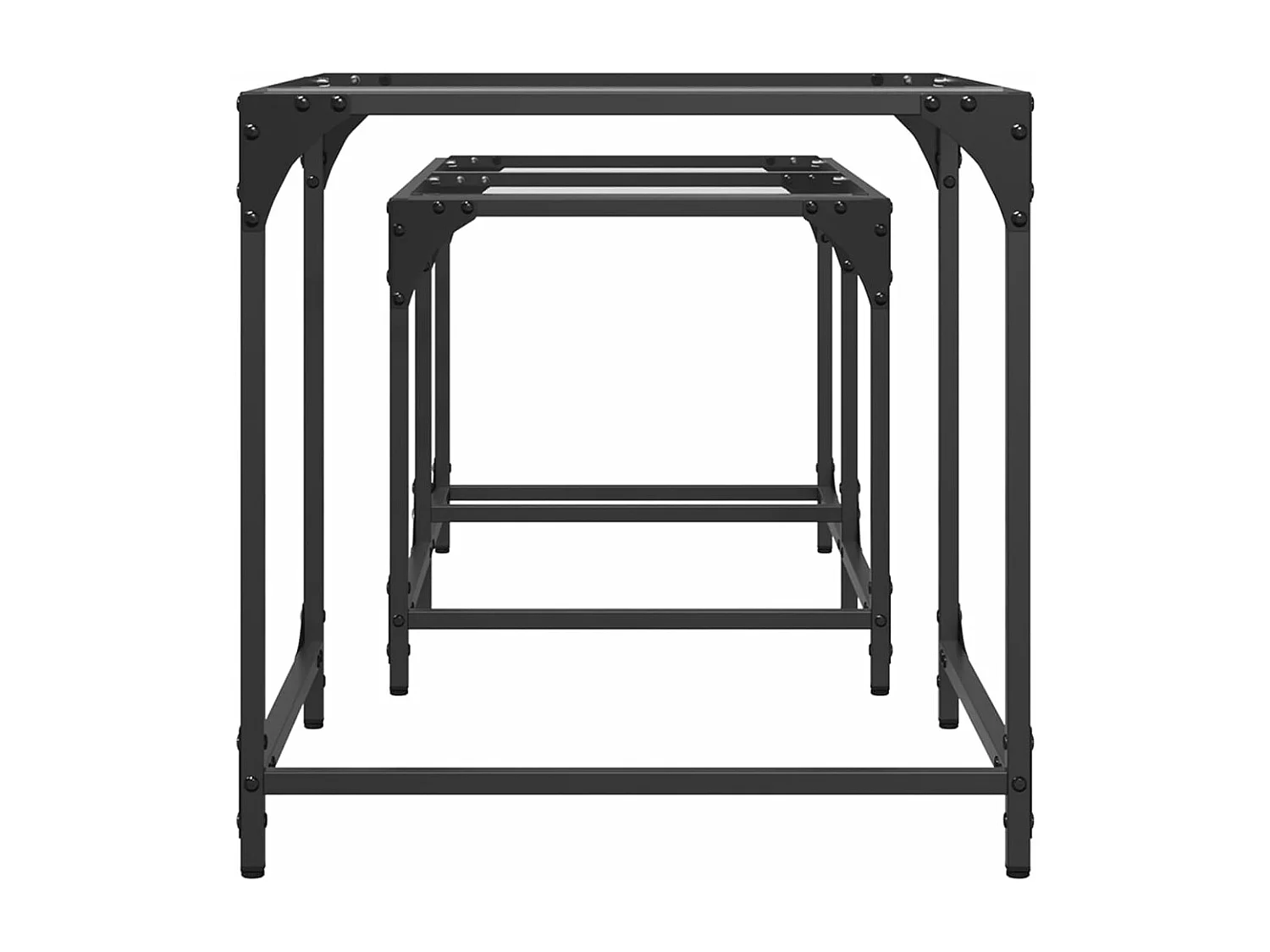 Satztische 2 Stk. mit Glasplatte Transparent Stahl