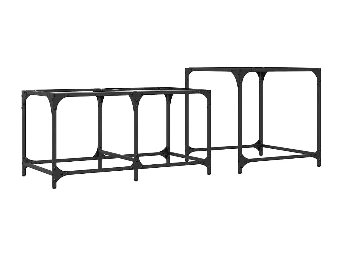 Satztische 2 Stk. mit Glasplatte Transparent Stahl