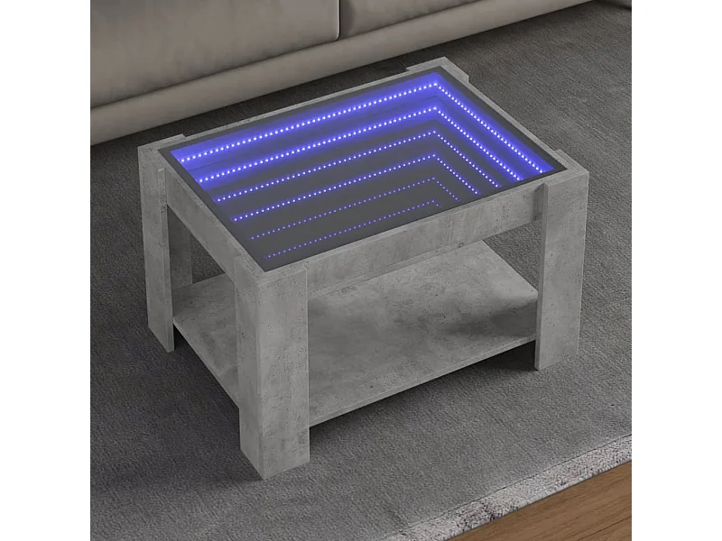 LED-Couchtisch Betongrau 73x53x45 cm Holzwerkstoff