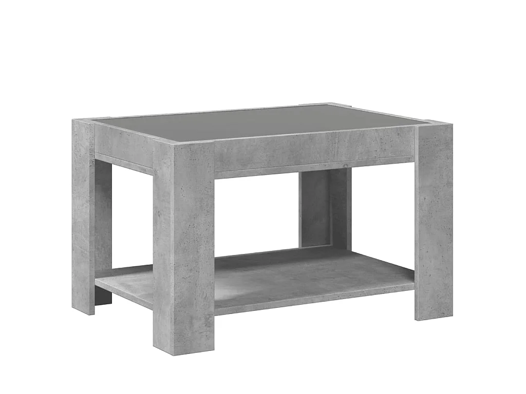LED-Couchtisch Betongrau 73x53x45 cm Holzwerkstoff